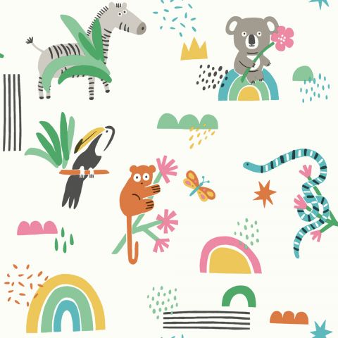 Dutch Wallcoverings - Abstract Animals Multi 13350