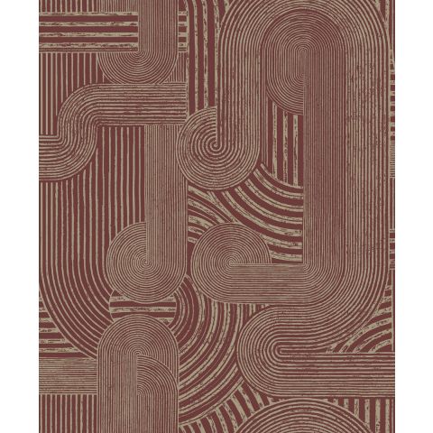 Dutch Wallcoverings First Class - Khalili Macrame Maroon 65951