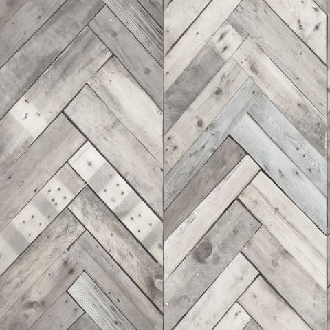 Natural Wooden Parquet White / Off-White / Grey