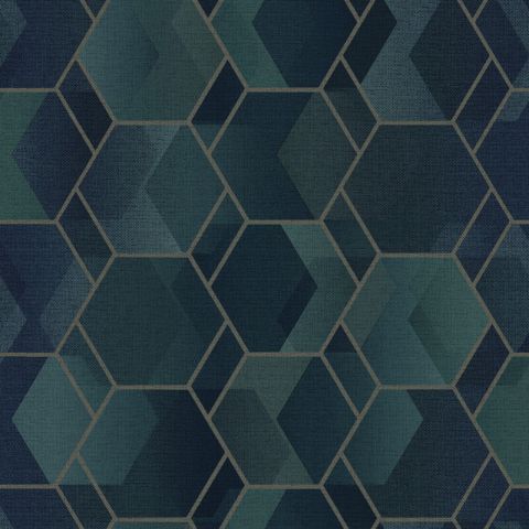 Dutch Wallcoverings First Class Amazonia Cassius Teal Gilver 91281
