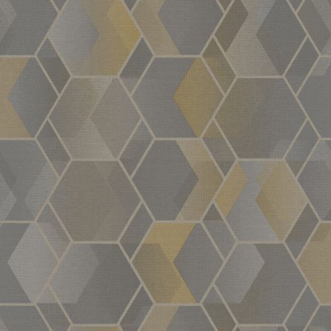 Dutch Wallcoverings First Class Amazonia Cassius Grey Yellow 91282