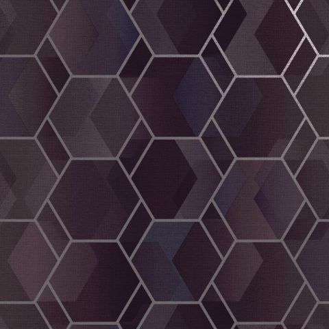 Dutch Wallcoverings First Class Amazonia Cassius Purple Silver 91283